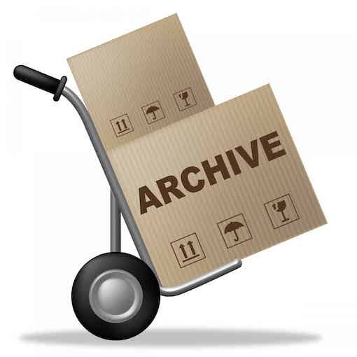 Archive Boxes on a hand trolley illustration
